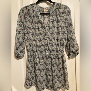 Mossimo Supply Co. Blue and Pink Butterfly tunic